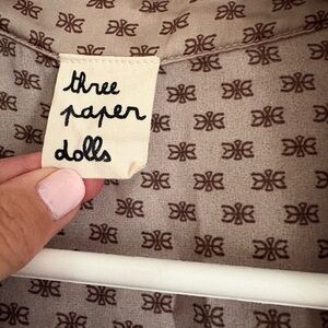 paper doll Taupe Printed Blouse